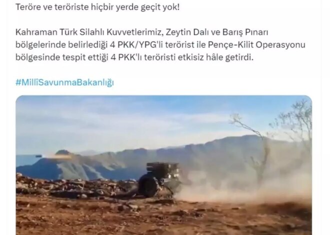 MSB, PKK/YPG’li 8 Teröristi Etkisiz Hale Getirdi